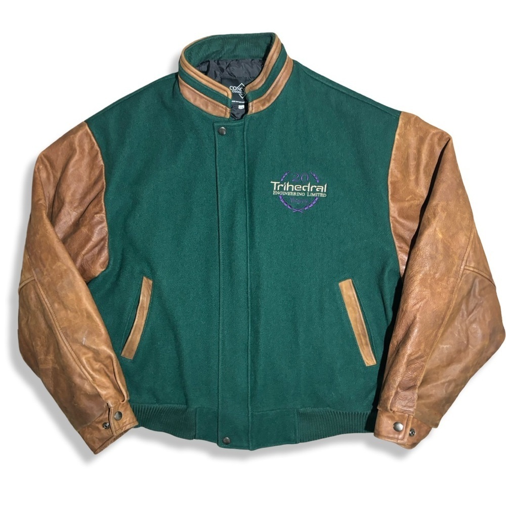 Vintage Green and Brown Varsity Jacket